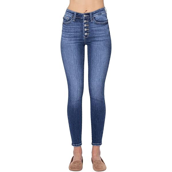 Judy Blue Women's High Waist Skinny Jeans with Handsanding 82253